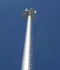 50 मीटर जीएसएम एफएम 5 जी टेलीकॉम स्टील मोनोपोल टॉवर 3 प्लेटफॉर्म हॉट डिप जस्ती