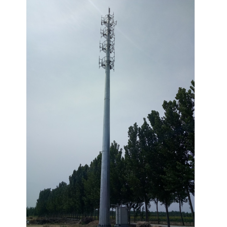 जस्ती सिंगल ट्यूब मोनोपोल स्टील टॉवर संचार ट्यूबलर 30 मीटर / एस
